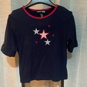 Norton McNaughton Dark Blue Tee with Red and White Stars